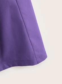 SHEIN 女孩紙袋腰喇叭半身裙 - 紫羅蘭色 - 查看 4