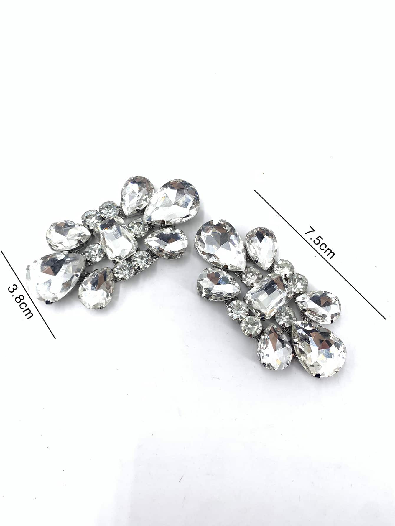 2pcs Rhinestone Decor Shoe Decoration - Silver - View 1