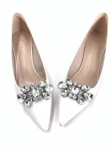 2pcs Rhinestone Decor Shoe Decoration - Silver - View 3
