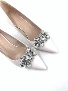 2pcs Rhinestone Decor Shoe Decoration - Silver - View 4