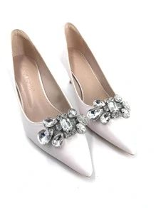 2pcs Rhinestone Decor Shoe Decoration - Silver - View 5