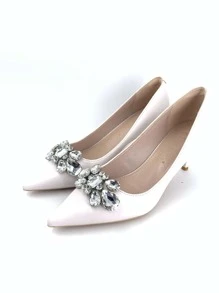 2pcs Rhinestone Decor Shoe Decoration - Silver - View 6