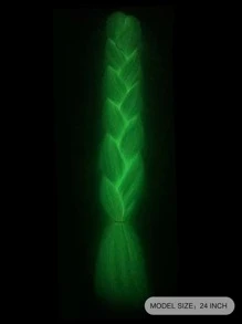 Blue Braiding Hair Jumbo Box Braids Hair Extensions Glow In The Dark Hair Knotless Braiding Hair Luminous Jumbo Braiding Hair Glow In The Dark Hair Extensions(1 Pc 24inch) - Blue - View 3