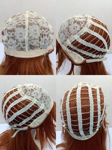 1pc Long Straight Cosplay Synthetic Wig With Bangs & 1pc Wig Cap - Brown - View 6