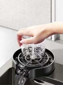 1pc Bar Cup Washing Sink High Pressure Rinse Cup Cleaner Gadget For Home Kitchen/Cafe Milk Tea Shop Commercial Use, Quick Wash By Pressing - Black - View 2