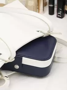 1入組便攜PU首飾盒 - 藍色 - 查看 5