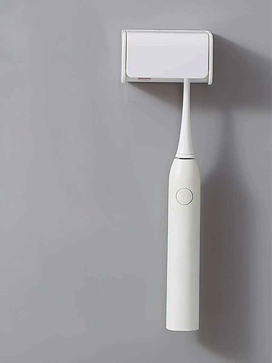 1 pieza Soporte para cepillo de dientes montado en la pared - Blanco - Ver 1