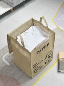 WHICHLIFE 1 pieza Cesta de lavandería leche & con estampado de letra - Amarillo - Ver 3