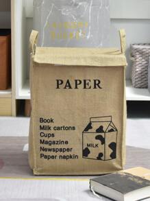 WHICHLIFE 1 pieza Cesta de lavandería leche & con estampado de letra - Amarillo - Ver 5