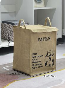 WHICHLIFE 1 pieza Cesta de lavandería leche & con estampado de letra - Amarillo - Ver 6