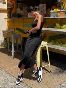 DAZY Solid Cami Dress Sundress,Casual Women Dresses - Black - View 9