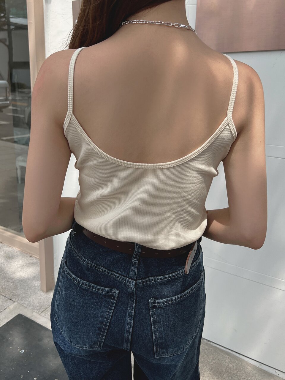 Solid Ribbed Knit Cami Top