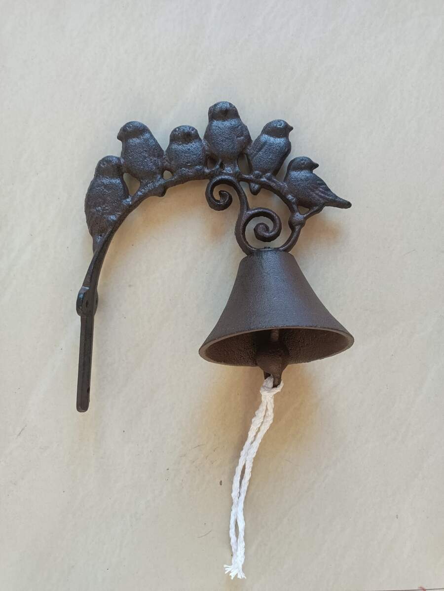 1pc Bird Decor Vintage Doorbell - Rust Brown - View 1
