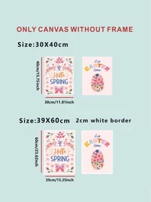 2pcs Easter Butterfly & Floral Pattern Unframed Painting - Multicolor - View 4