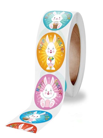 1roll Easter Rabbit Pattern Gift Sticker