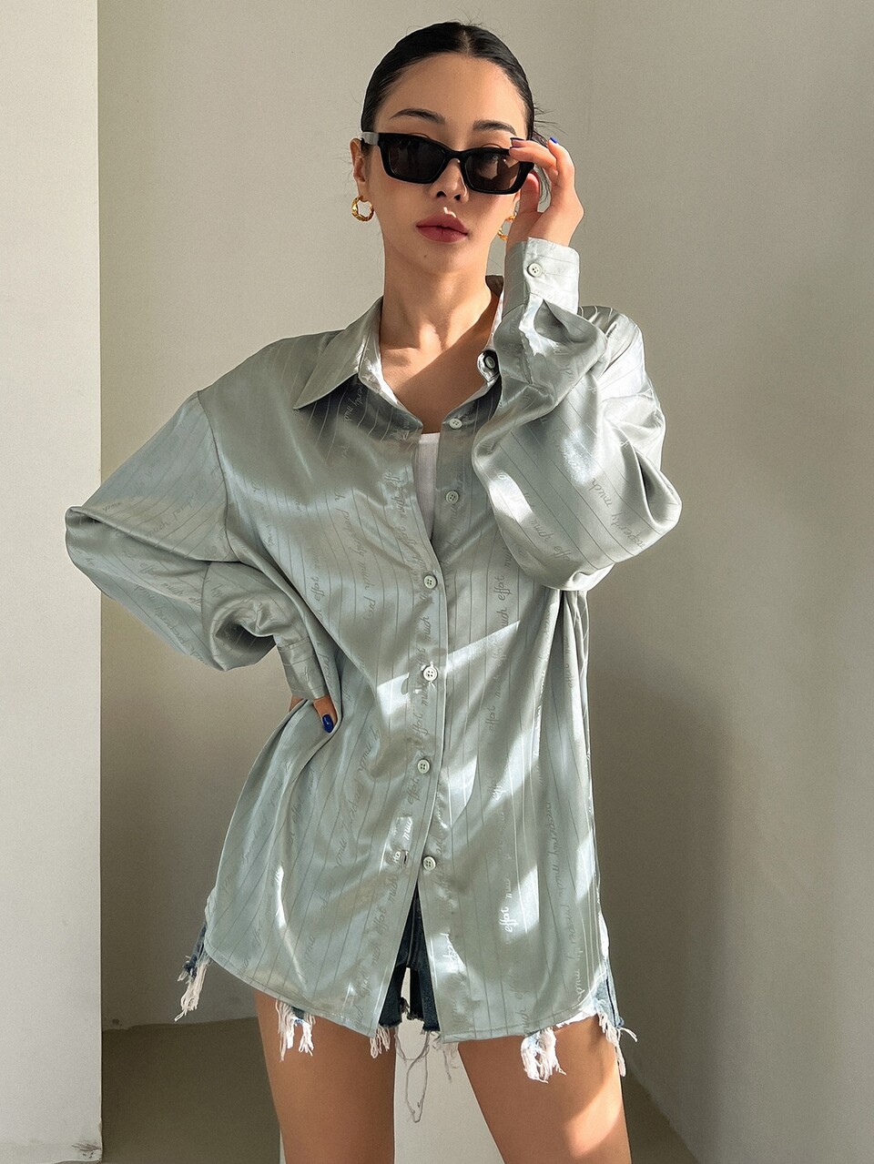 Drop Shoulder Button Front Shirt