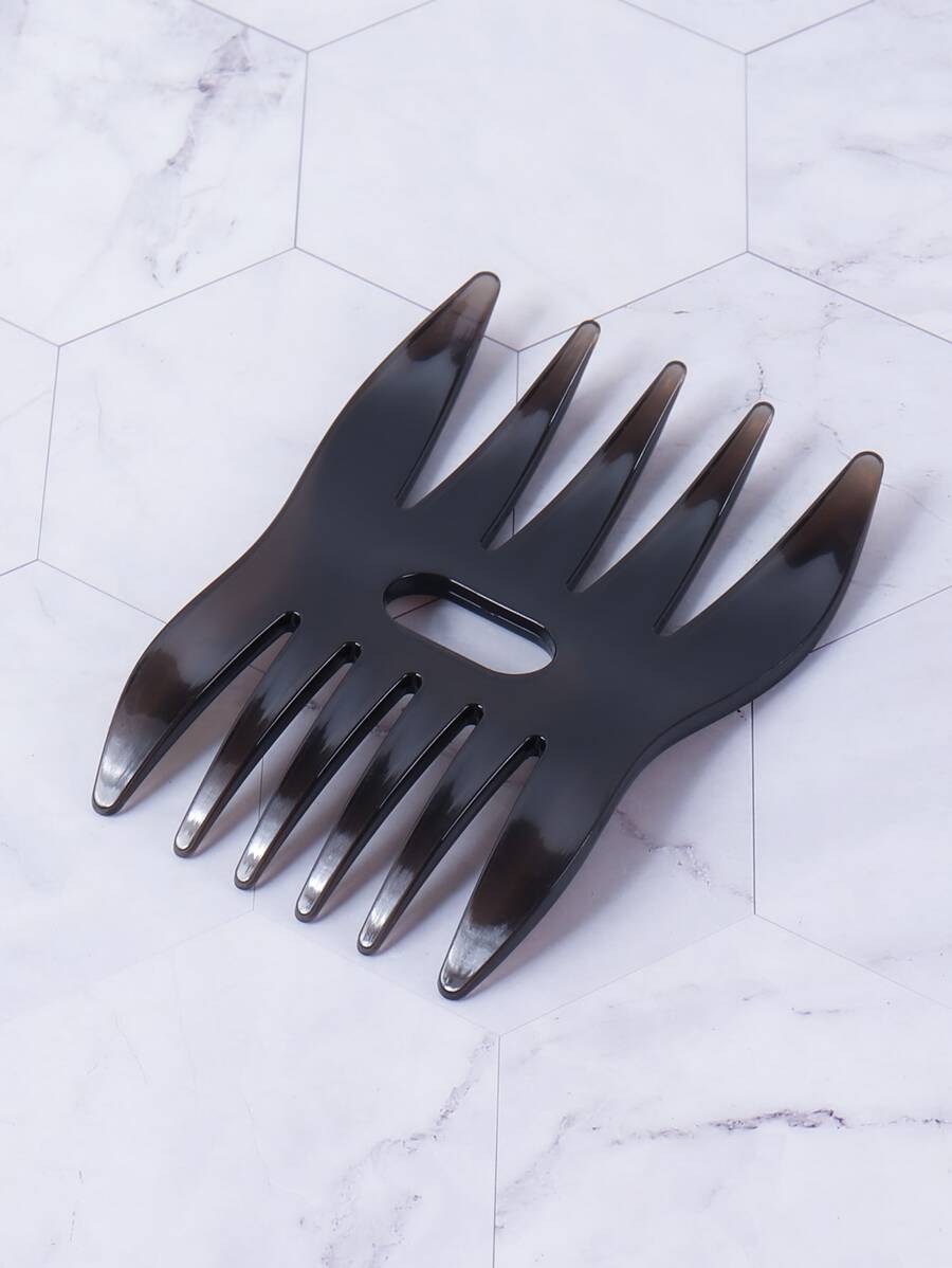 1 peine para peinar el cabello para hombres, peine para el cabello de dientes anchos, peine profesional para moldear y recoger en húmedo, peine de peluquería antiestático, peine húmedo para hombres y mujeres - Negro - Ver 1