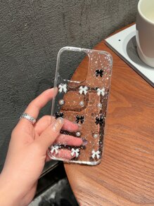 Vỏ điện thoại trong suốt trang trí nơ - Nhiều màu - Xem 1