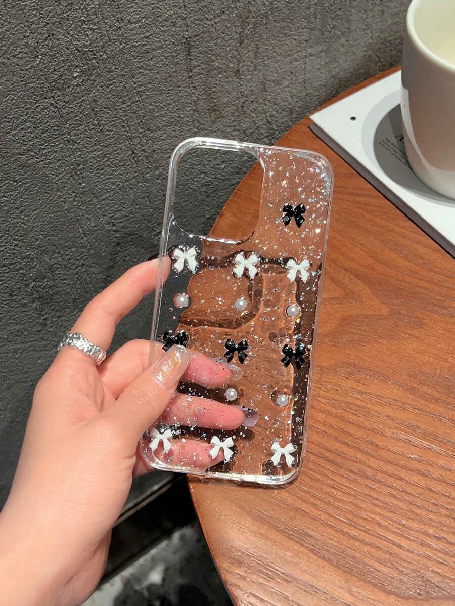 Vỏ điện thoại trong suốt trang trí nơ - Nhiều màu - Xem 1