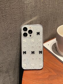 Vỏ điện thoại trong suốt trang trí nơ - Nhiều màu - Xem 4