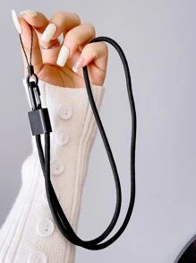 1pc Minimalist Phone Lanyard - Black - View 1