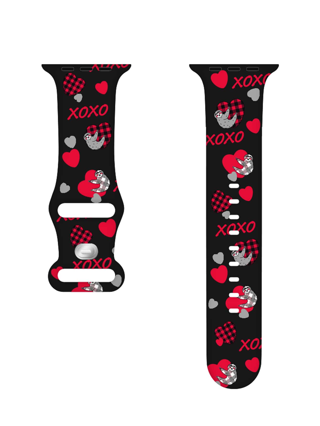 Heart Print Watchband Compatible With Apple Watch - Multicolor - View 1
