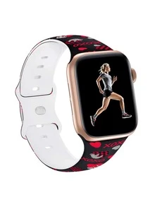 Heart Print Watchband Compatible With Apple Watch - Multicolor - View 3