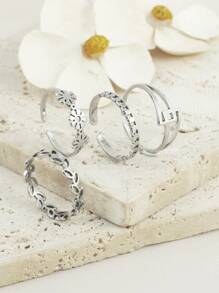 4pcs Flower Decor Ring
