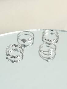 4pcs Flower Decor Ring