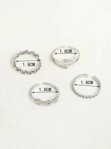 4pcs Flower Decor Ring