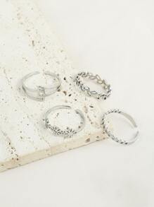 4pcs Flower Decor Ring
