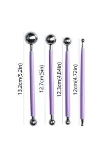 4入組不銹鋼雕刻工具 - 紫色 - 查看 3