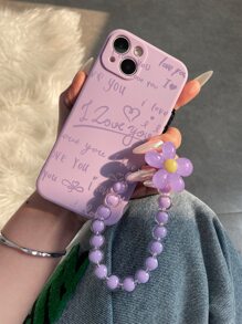 Funda de teléfono con gráfico de letra y cordón - Multicolor - Ver 3