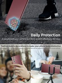 鋼化手機攝像頭保護膜兼容三星S22 - 金色 - 查看 7