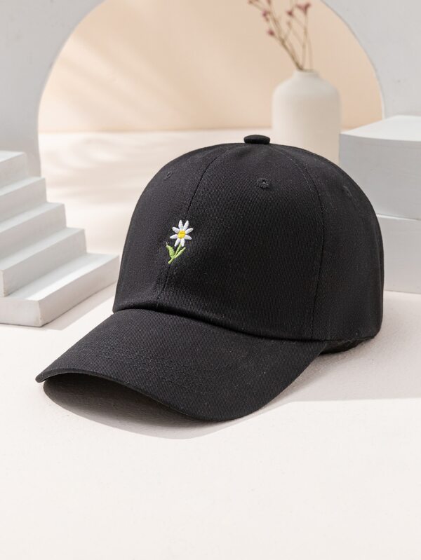 1pc Unisex Y2k Style Embroidered Flower Baseball Cap, Outdoor For Daily Commute With Simple Style Y2k Bucket Hat For Youth Sunshade Stylish Cap Valentine's Day Valentines