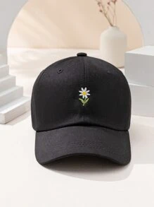1pc Unisex Y2k Style Embroidered Flower Baseball Cap, Outdoor For Daily Commute With Simple Style Y2k Bucket Hat For Youth Sunshade Stylish Cap Valentine's Day Valentines
