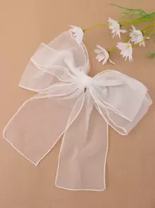 Bow Decor French Clip - White - View 1