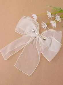 Bow Decor French Clip - White - View 2