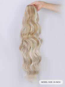 1 Máy Tính Dài 24 Inch Sóng Thân Đuôi Ngựa Tóc Tổng Hợp Chịu Nhiệt Quấn Dây Rút Bộ Tóc Giả Dành Cho Phụ Nữ Sử Dụng Hàng Ngày - Màu dương cầm - Xem 3