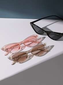 3 pezzi Occhiali da vista retrò a forma di occhio di gatto, montatura piccola, di moda, per uomo e donna, occhiali classici in plastica adatti per uso all'aperto, viaggi, spiaggia, abbigliamento casual