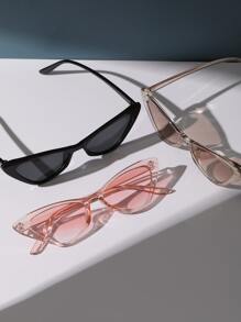 3 pezzi Occhiali da vista retrò a forma di occhio di gatto, montatura piccola, di moda, per uomo e donna, occhiali classici in plastica adatti per uso all'aperto, viaggi, spiaggia, abbigliamento casual