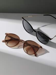 2 副女士铆钉细节太阳镜海滩配饰复古太阳镜海滩太阳镜女士海滩配饰太阳镜太阳镜遮阳基本款和适合毛衣牛仔裤运动裤连帽衫夹克连衣裙和长袖衬衫的时尚遮阳优雅装扮家庭出游旅行度假夏季海滩度假、户外、旅行