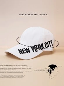 男士字母刺繡棒球帽 - 白色 - 查看 4