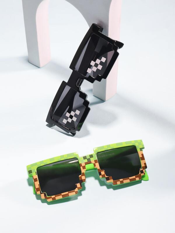 نظارات شمسية إطار هندسي 2 ازواج اطفال