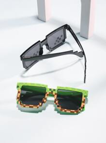 2pairs Kids Geometric Frame Fashion Glasses - Grey - View 3