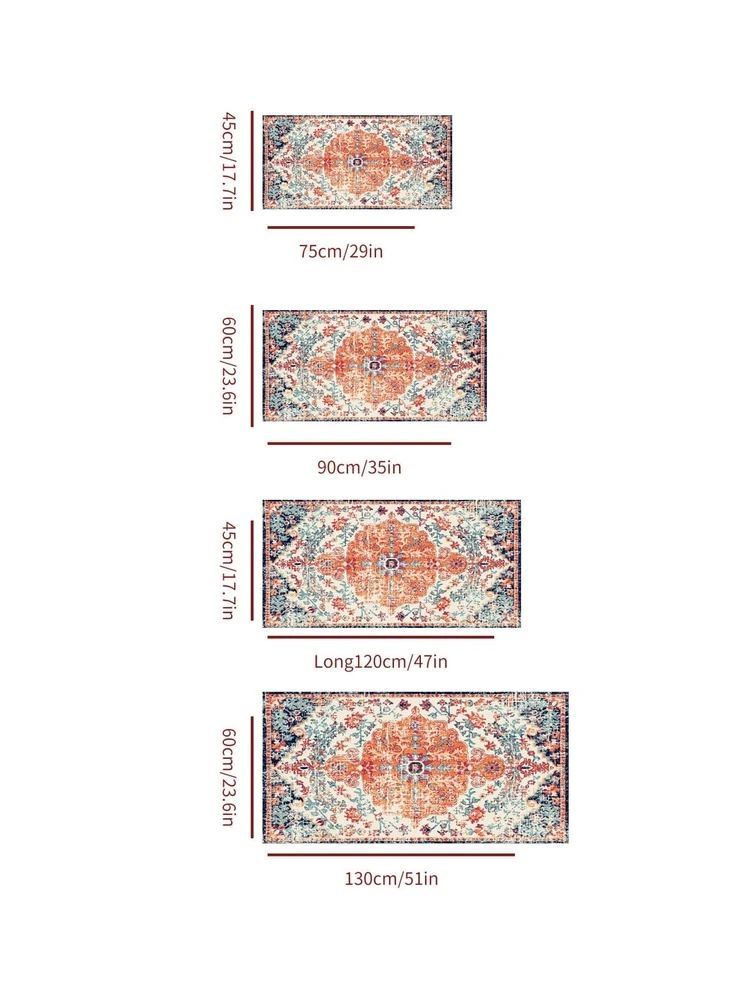 1 pieza Alfombra voluta con diseño de fleco - Multicolor - Ver 7