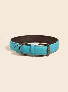 1pc Solid Waterproof Pet Collar - Blue - View 2