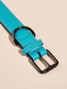 1pc Solid Waterproof Pet Collar - Blue - View 4