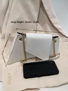 Minimalist Chain Shoulder Bag, Perfect Best Funny Novelty & Gag Gifts - White - View 6