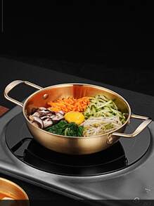 1pc Stainless Steel Soup Pot - Gold - View 6